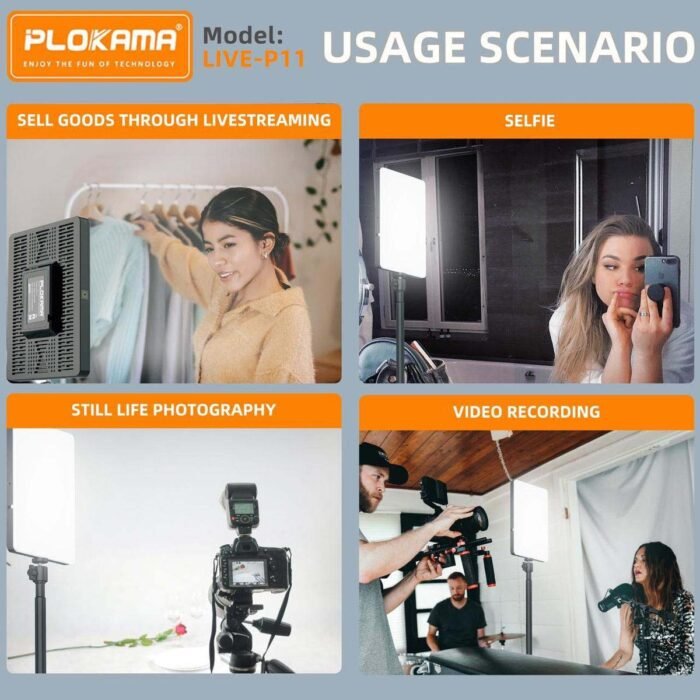P11 PLOKAMA P11 Photo Lamp – Professional Studio Photography Ring Light with Tripod for Videography & Polaroid Shoots, Bright LED - Image 6