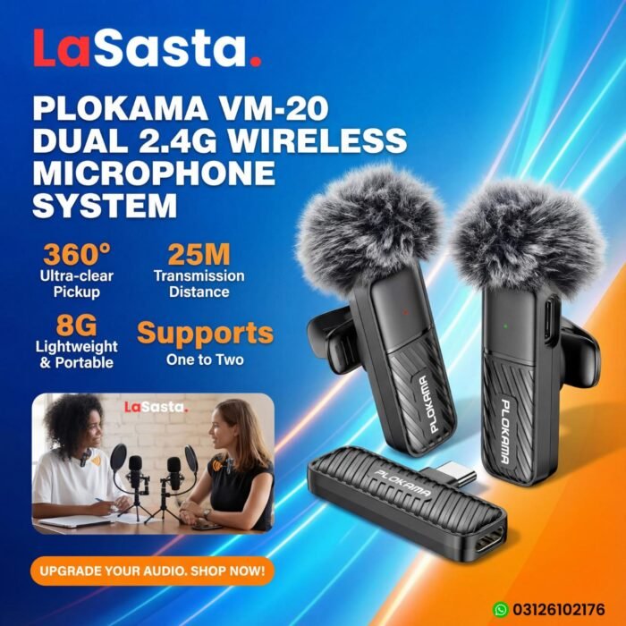 PLOKAMA VM20 Wireless Microphone – Lavalier Mic - Image 8