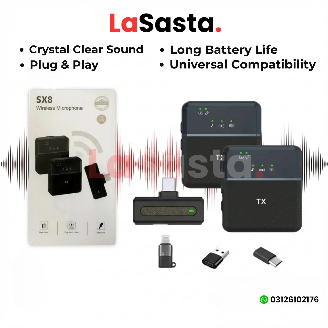 SX8 Dual Type-C Wireless Microphone (2.4G) SX8 Dual Type-C Wireless Microphone (2.4G) - Image 1